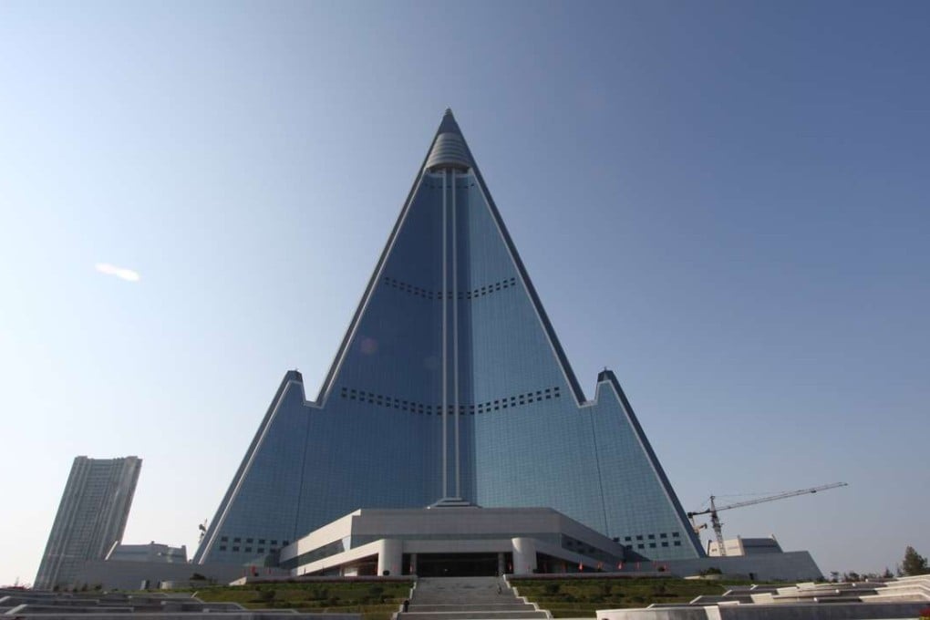 The pyramid shaped, 105-floor Ryugyong Hotel in Pyongyang. Photo: AP