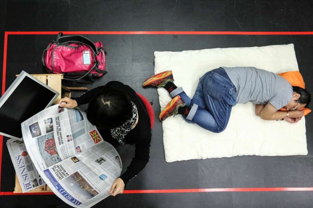 What 50 square feet of living space looks like, with two people. Photo: Felix Wong