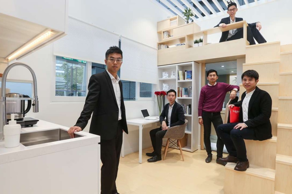 “The Pit Stop” designers (from left) Duncan Fok Lik-kan, Jonathan Chan Yu-hin, Yannis Chan, Andrew Chan Ho-yeung (top) and Derek Lau Siu-hei. Photos: K. Y. Cheng