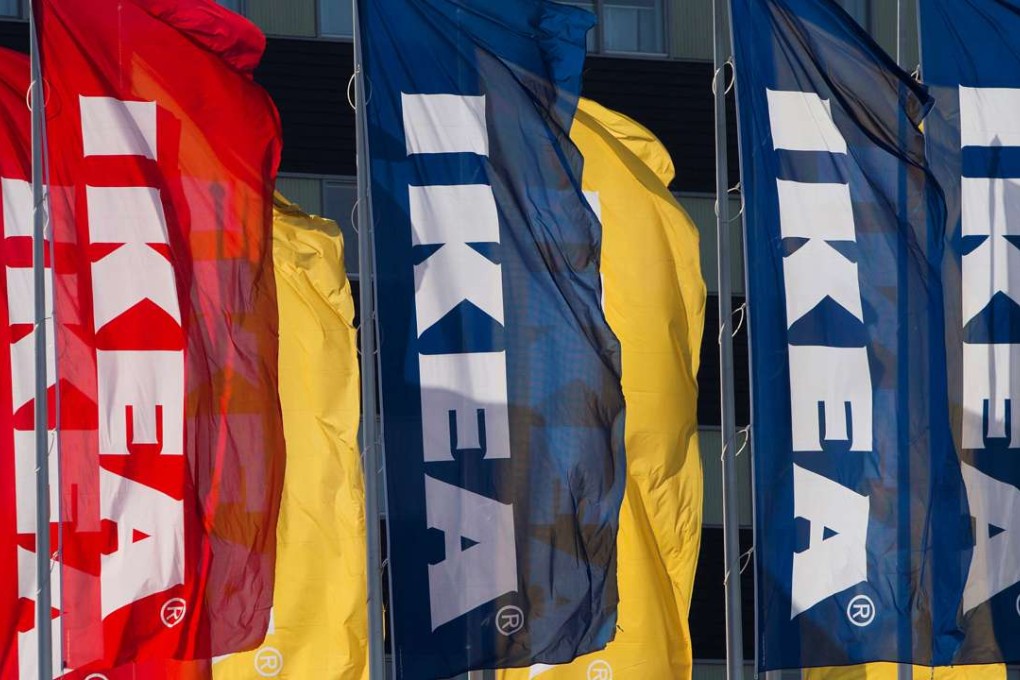 Ikea flags outside a store in Delft, the Netherlands. Photo: Reuters