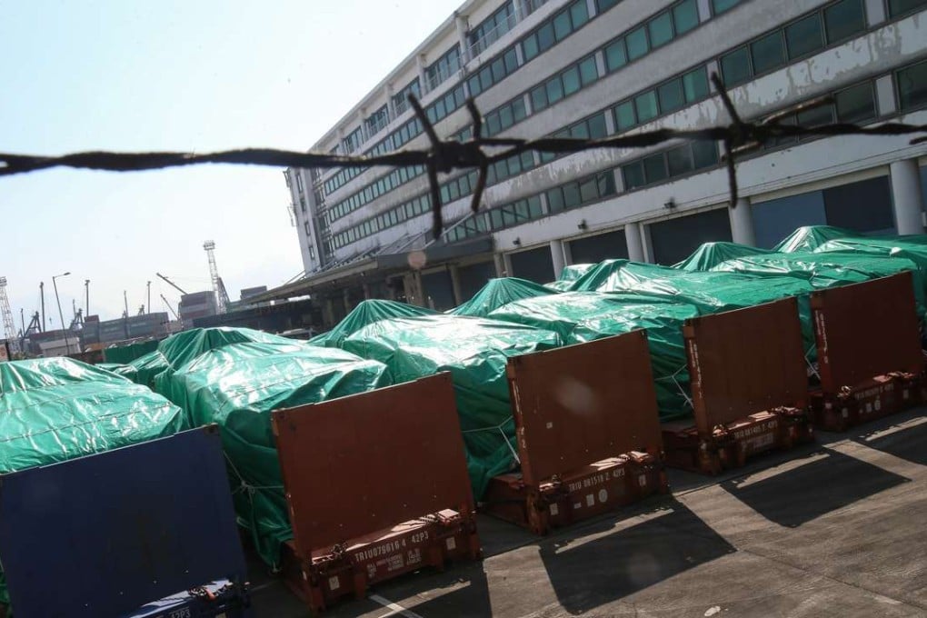 The armoured troop carriers have been detained in Hong Kong for a month. Photo: David Wong