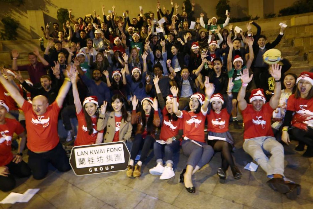 There was a strong turnout for the Operation Santa Claus pub crawl. Photo: Jonathan Wong