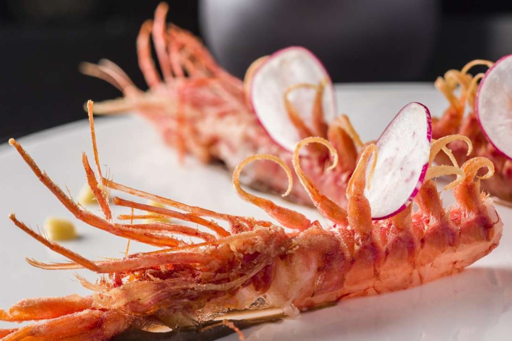 Sicilian red prawn, half-fried with tamarind sauce at Spiga in Central.