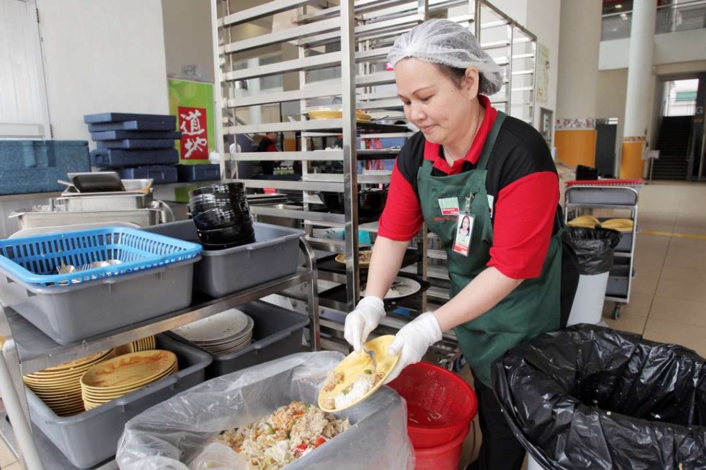 Food waste at a school in Sha Tin. Photo: Paul Yeung