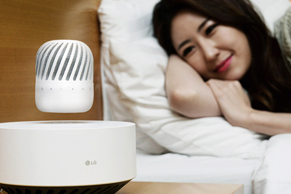 Shown above is LG Electronics' floating speaker. The company said Sunday it would unveil the new magnetic-floating Bluetooth speaker at next year's Consumer Electronics Show (CES). Photo: LG Electronics