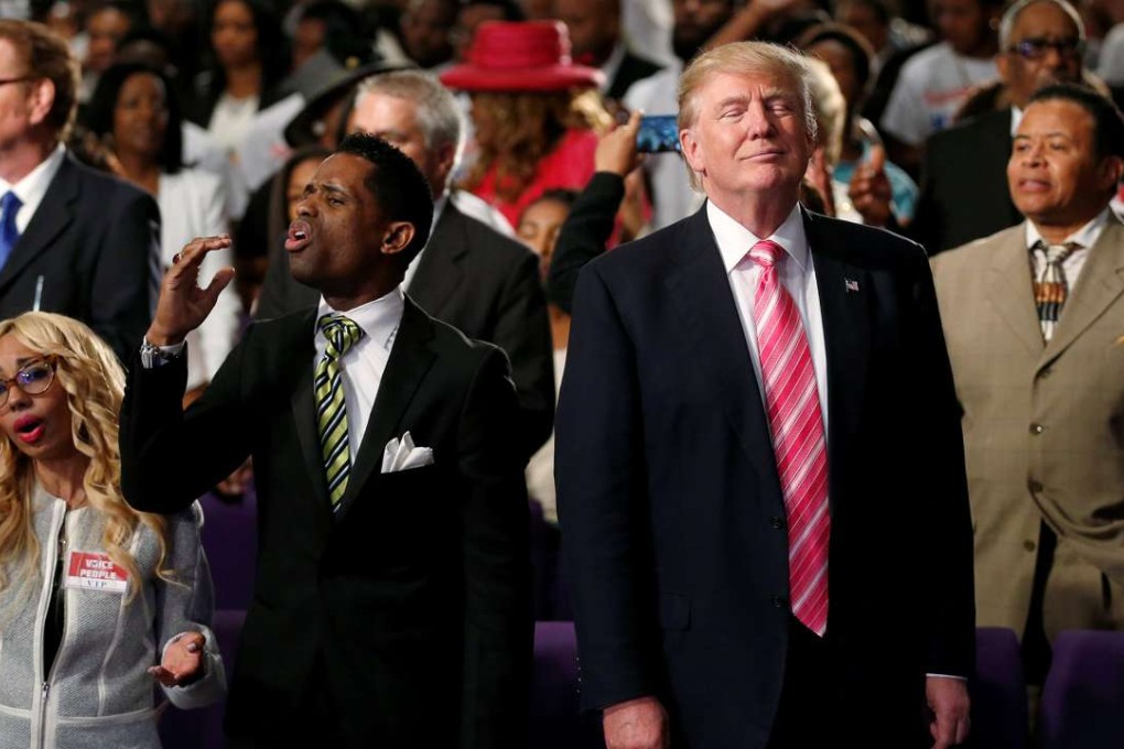 Republican presidential nominee Donald Trump attends a church service, in Detroit, Michigan, in September. Photo: Reuters