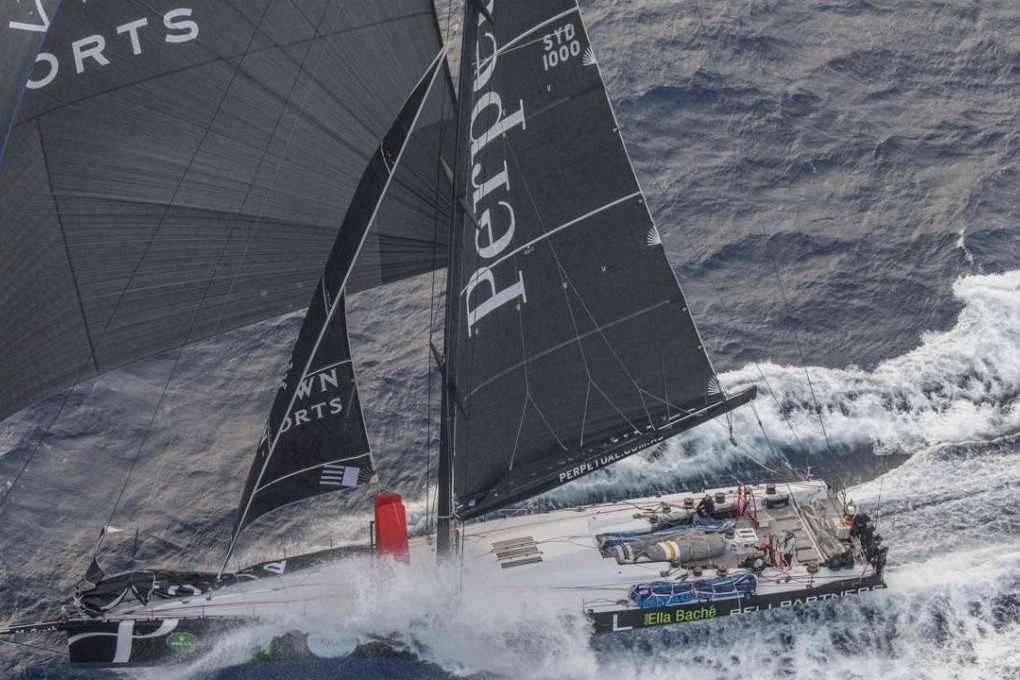 Australian supermaxi yacht Perpetual Loyal competes in the Sydney to Hobart race. Photo: AFP