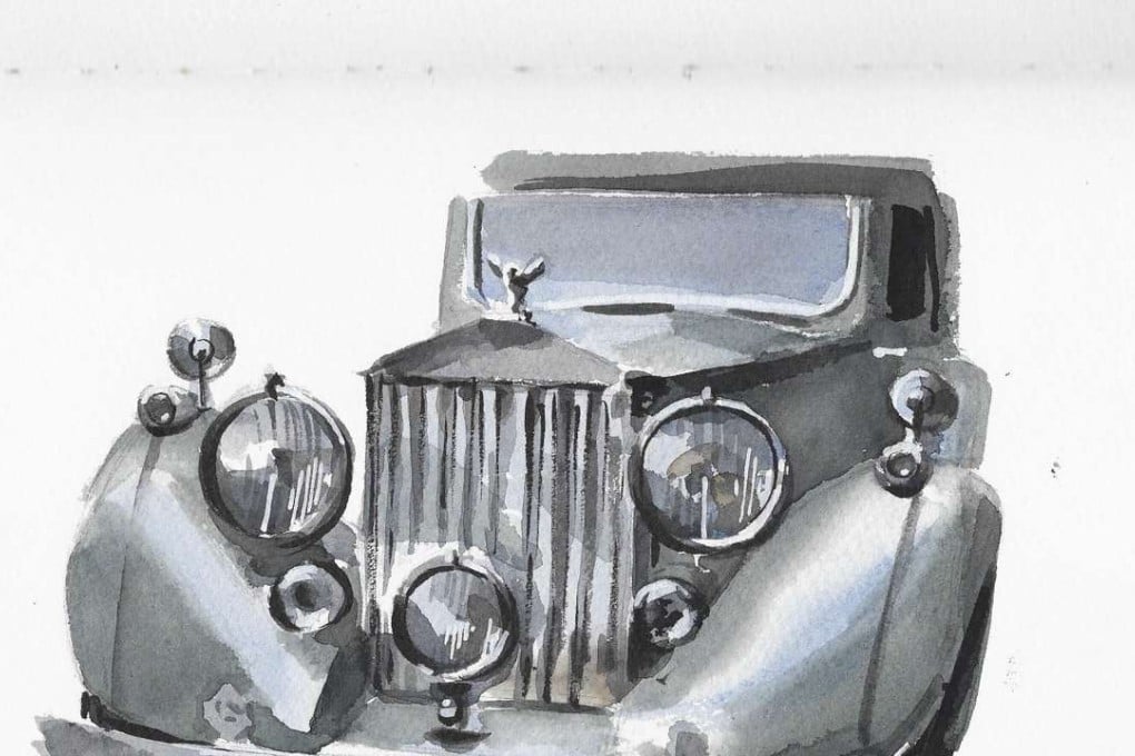 Elena Klimova’s watercolour of Michael Kadoorie’s 1936 Rolls-Royce Phantom III. Photo: Courtesy of Elena Klimova