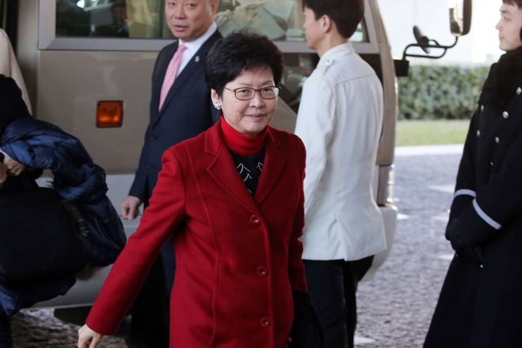 Carrie Lam arrives in Beijing to meet mainland officials on December 22. She was back on December 28. Photo: Dickson Lee