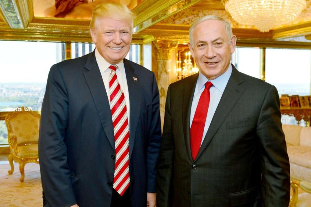 Israeli Prime Minister Benjamin Netanyahu with then Republican presidential candidate Donald Trump during their meeting in New York on September 25. Photo: Reuters