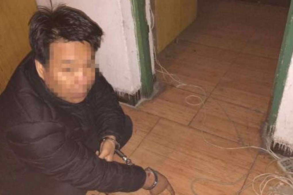 Dong shows police where one of the crimes took place. Photo: Handout