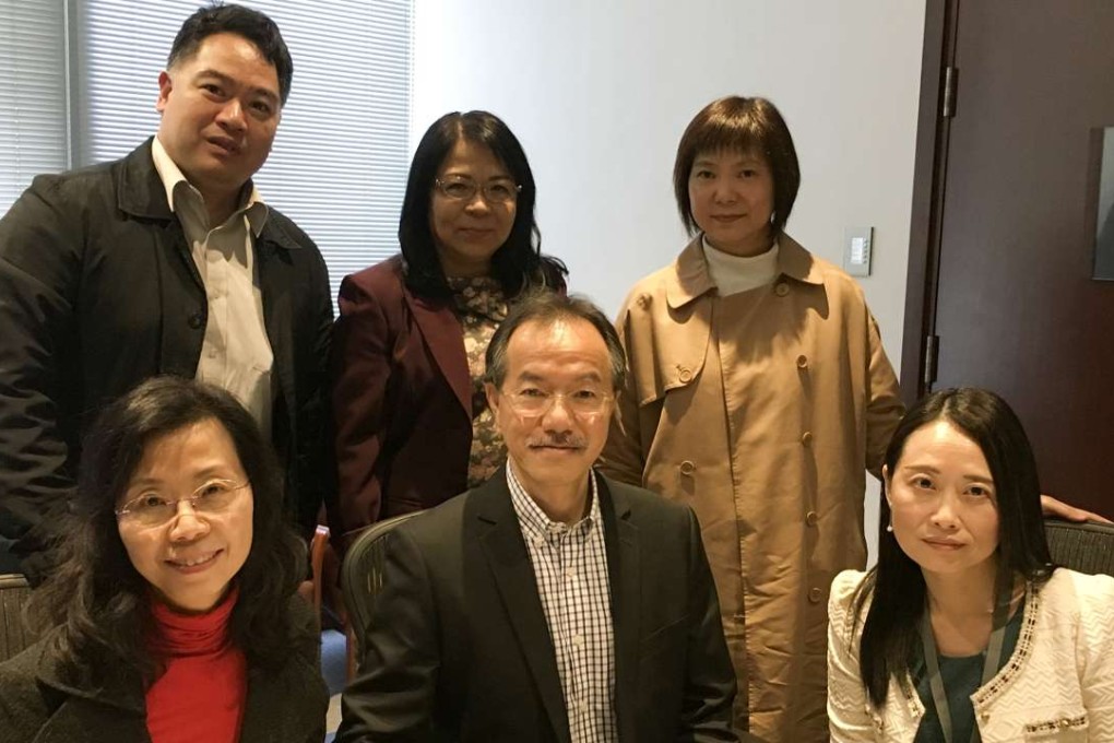 Lawmaker Fernando Cheung Chiu-hung (centre) and representatives from children’s welfare groups are calling for the government to increase the number of places in homes for children who cannot be adequately cared for by their families. Photo: Peace Chiu