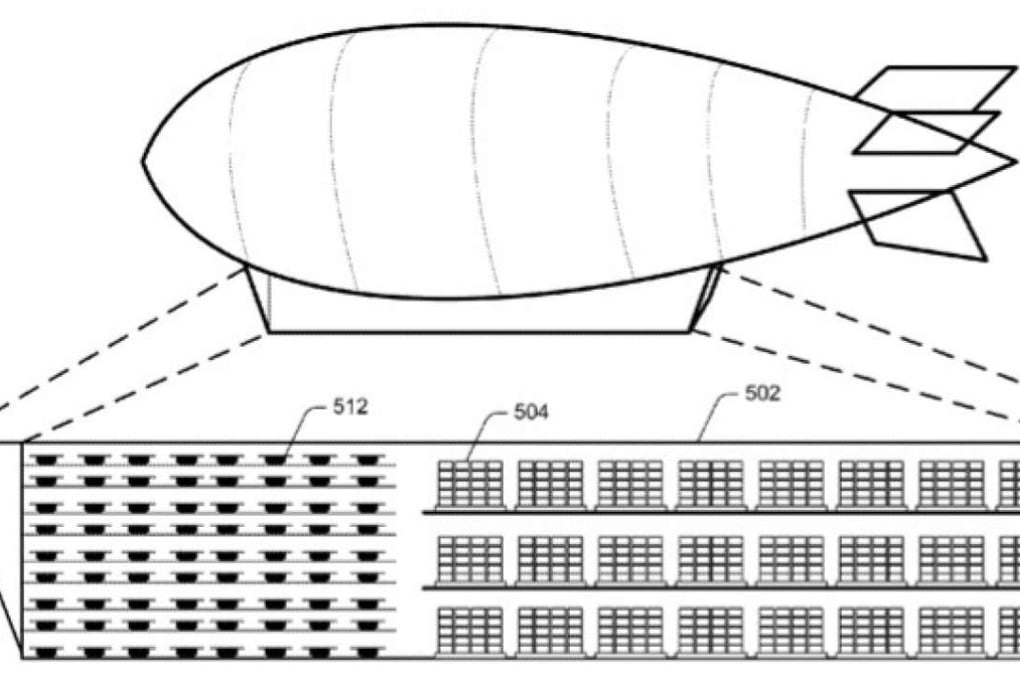 Amazon’s plans for flying warehouses are outlined in US patent applications. Photo: Amazon-USPTO