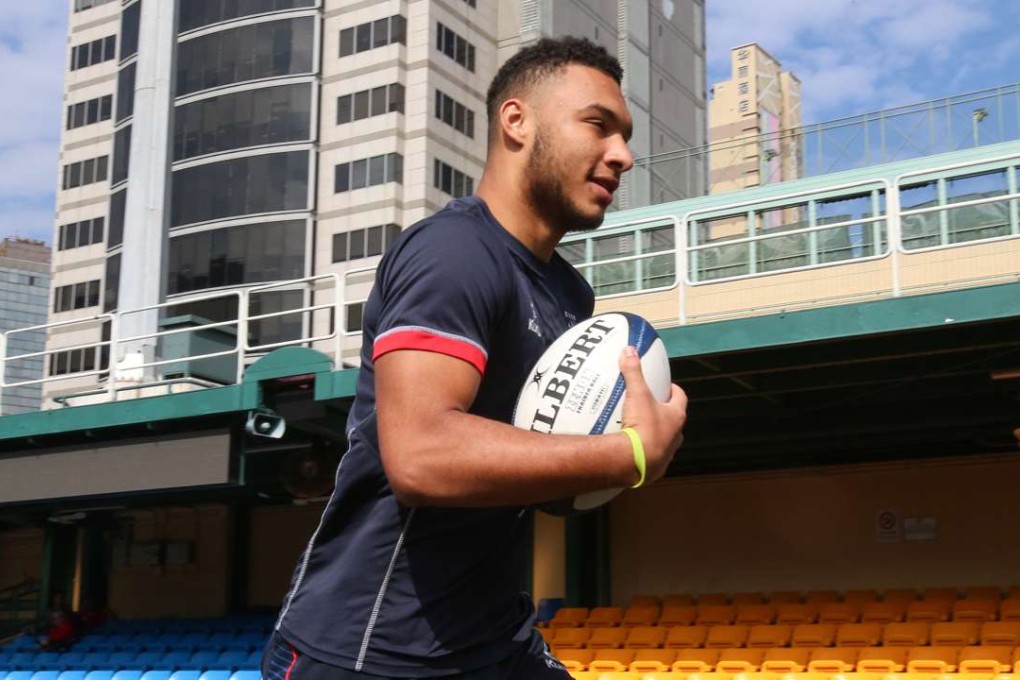 Overseas Lions captain Max Denmark trains in preparation for the New Year's Day Youth Rugby Tournament at HKFC. Photo: David Wong