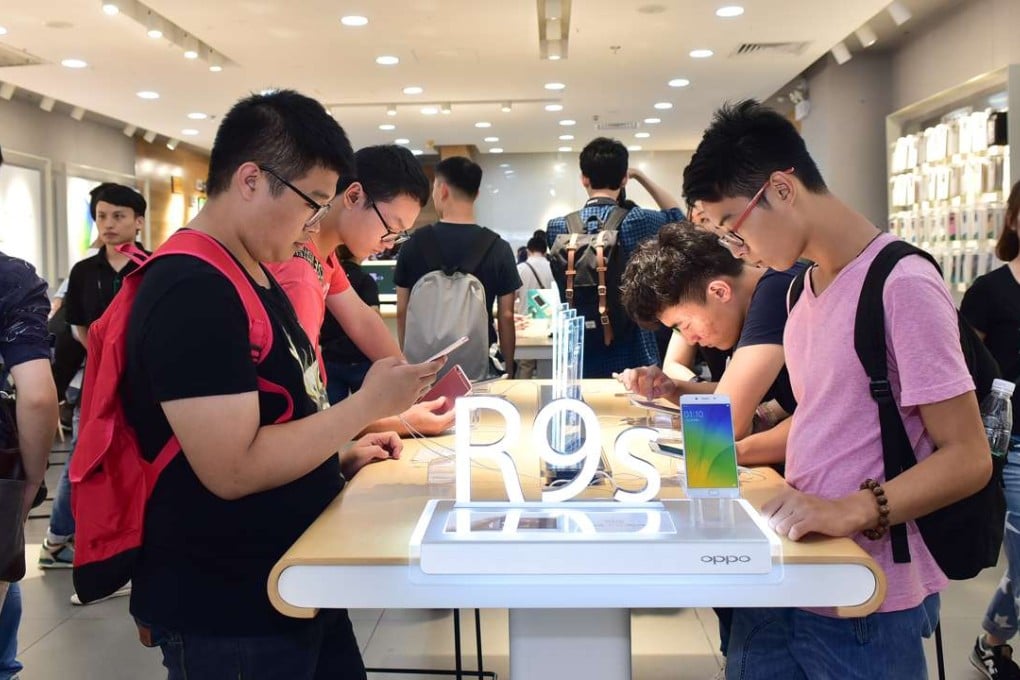 An Oppo experience store in Guangzhou, where users can try out smartphones. Photo: Handout
