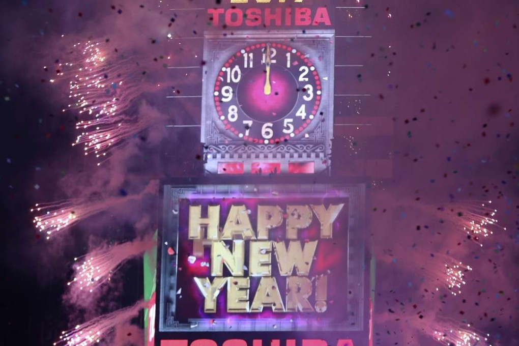 New Year’s fireworks in Times Square, New York. Photo: Xinhua