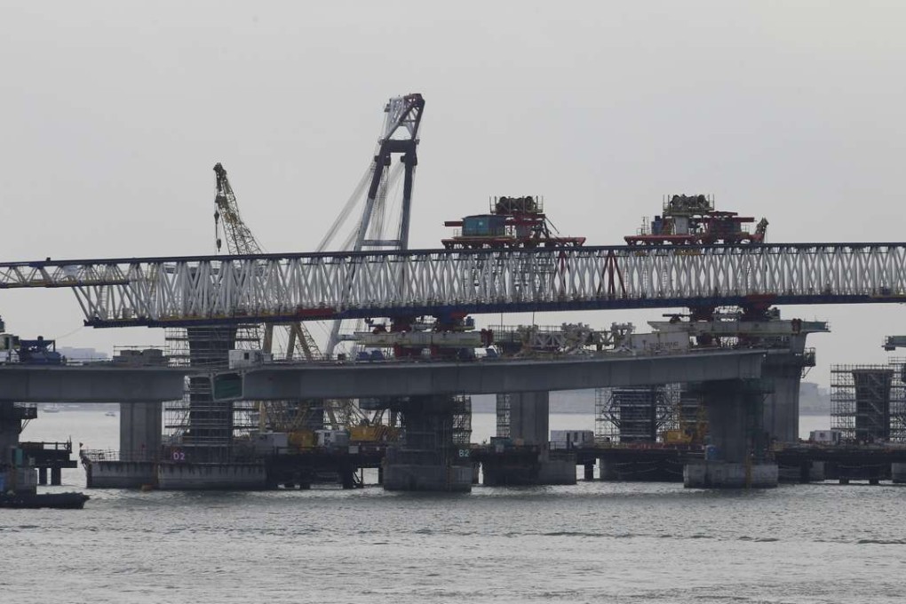 The Hong Kong-Zhuhai-Macau bridge project under construction last year. Photo: Felix Wong