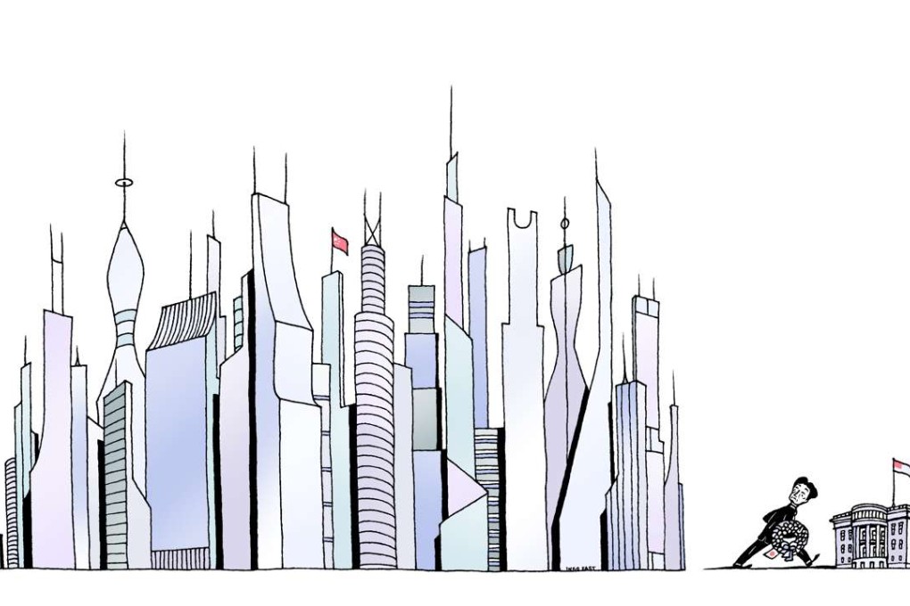 Abe’s visit to Pearl Harbour was most certainly motivated by a desire to cosy up to Washington at a time when China is becoming increasingly powerful. Illustration: Ingo Fast