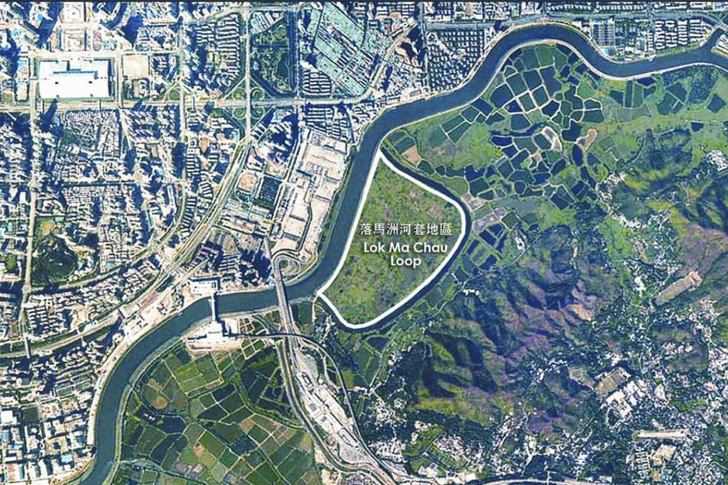 An aerial view of the Lok Ma Chau Loop, which will become a technology park. Photo: Planning Department