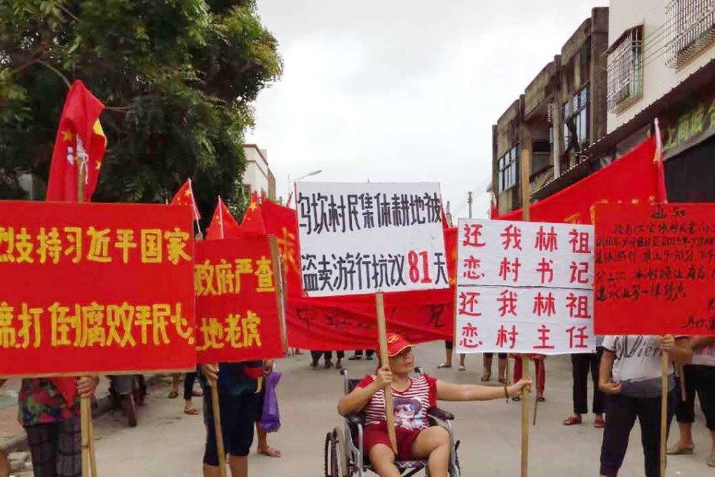 Wukan residents protesting in their village. Photo: Handout