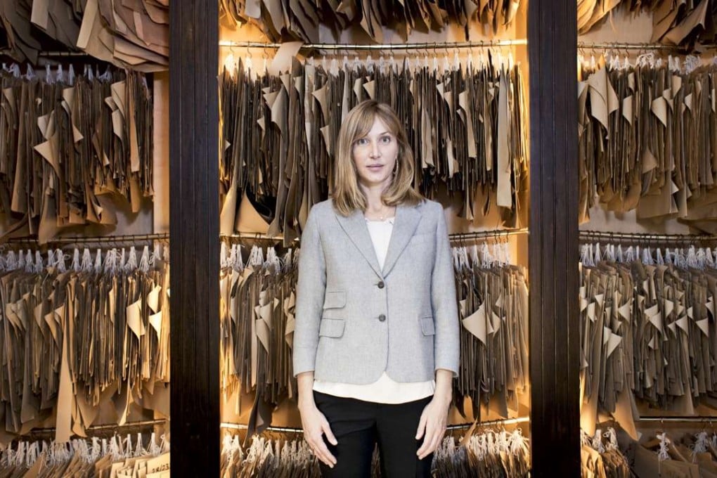 Anda Rowland, with thousands of the company’s bespoke patterns.