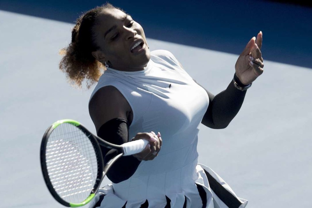 Serena Williams makes a forehand return during her second round loss to compatriot Madison Brengle. Photo: AP