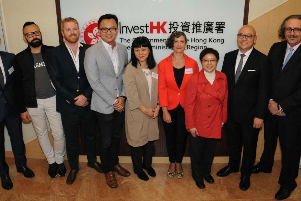 (From left) general manager of Inside Retail Hong Kong, Jasper Chung; executive producer of FashionTech Asia and Partner of Pacific Ventures, Sergio Argento; Asia Pacific Fintech Head of EY, James Lloyd; convenor of the Smart City Consortium, Eric Yeung; head of StartmeupHK at Invest Hong Kong, Jayne Chan; Digital Devotee founder Taura Edgar; chairwoman of the steering committee of the Smart City Consortium, Dr Winnie Tang; InvestHK’s Charles Ng; and clients and innovation partner of KPMG China, Edge Zarrella. Photo: ISD
