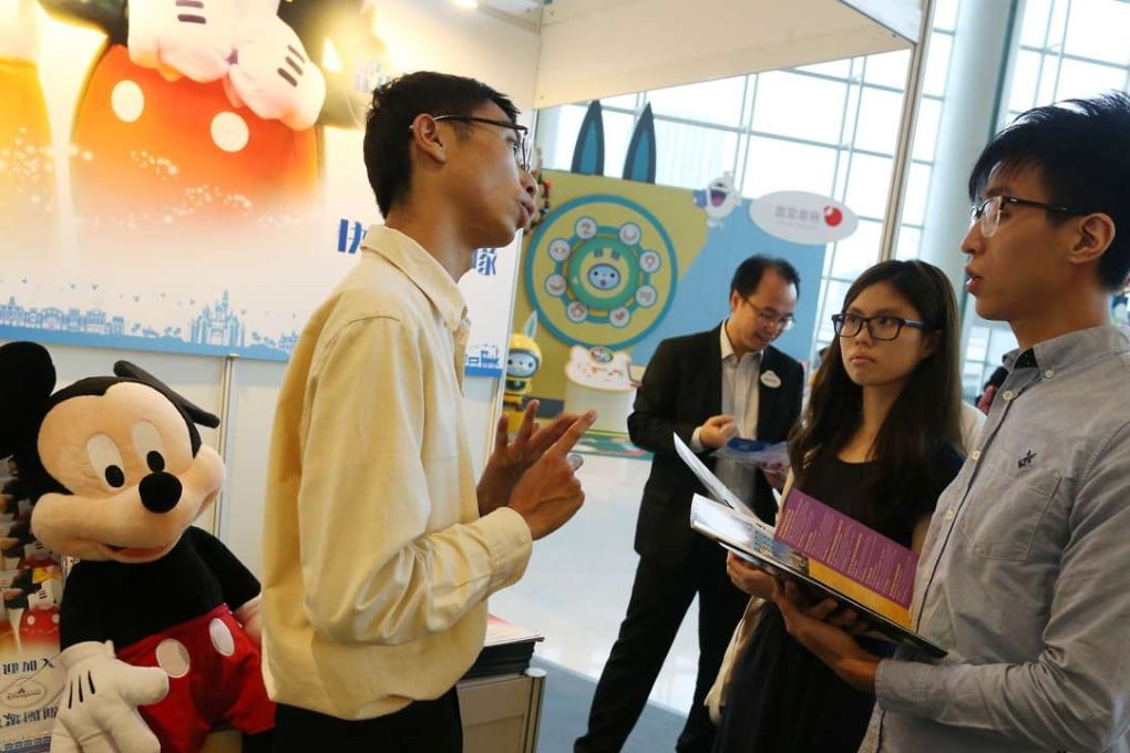 Job seekers attend Jiu Jik Job Fair in Hung Hom. Photo: Dickson Lee