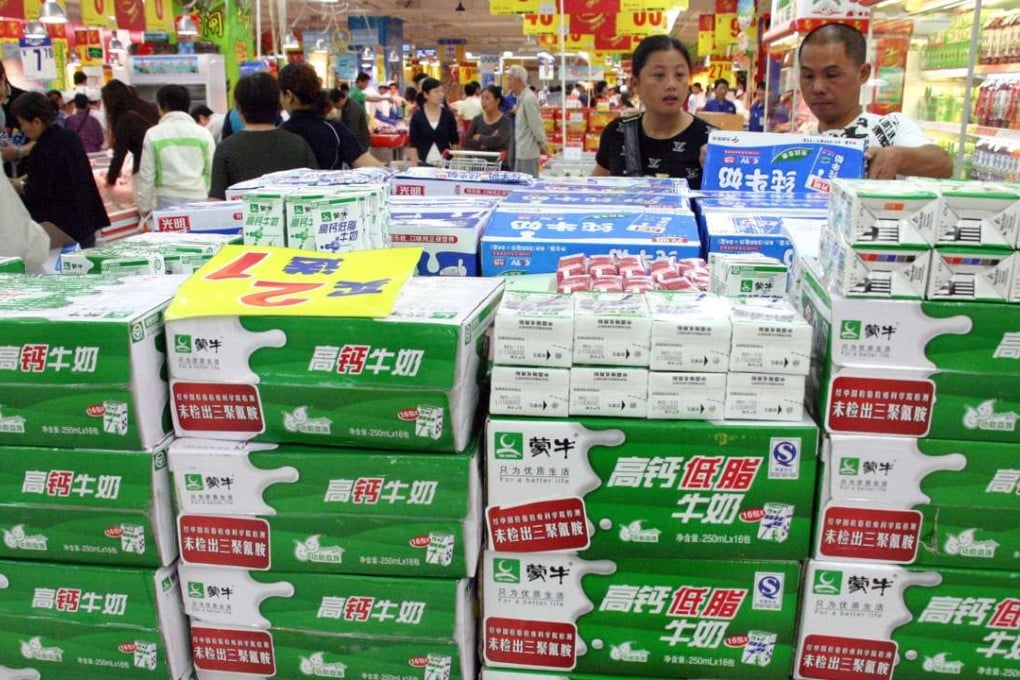 Chinese milk producers including Mengniu had been scooping up dairy farms outside the country ever since a 2008 scandal involving melamine-tainted milk dented Chinese consumers’ confidence. Photo: AFP