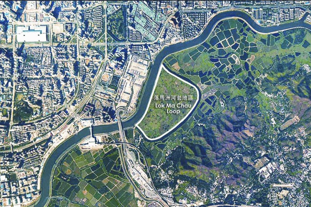 An aerial view of Lok Ma Chau Loop. Photo: Planning Department