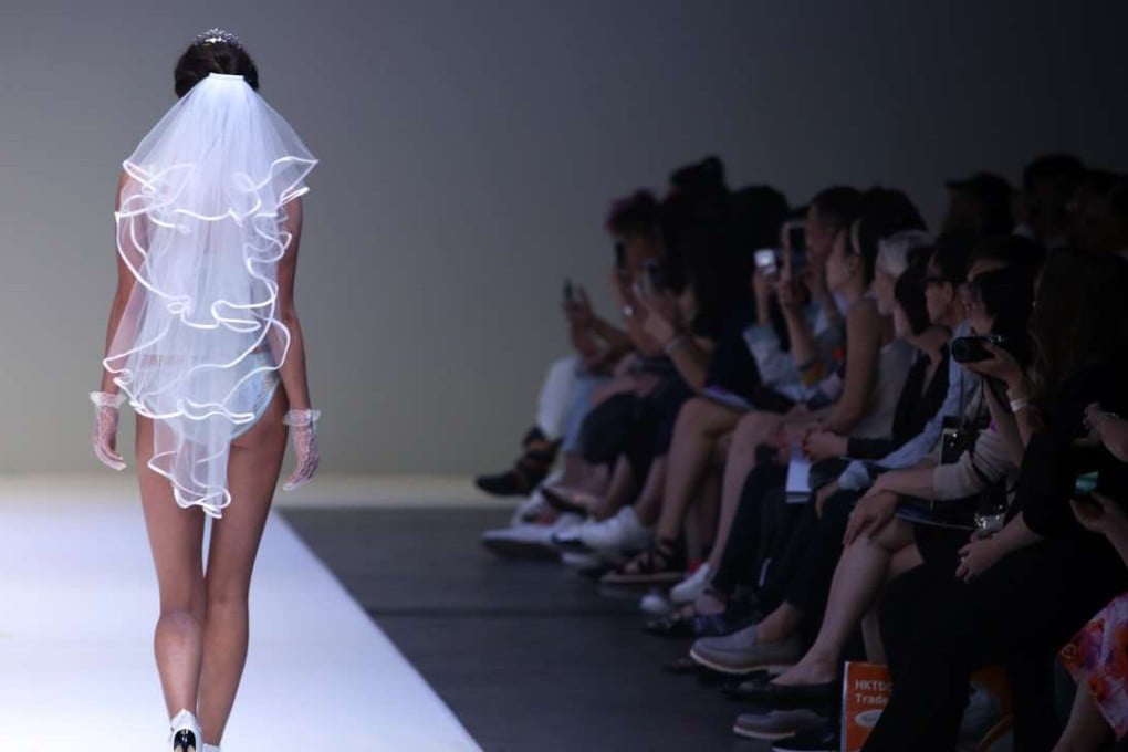 A model shows a gown by Kaesly Cheung Hoi-ki at a fashion show held as part of Hong Kong Fashion Week 2016 in July. Photo: Nora Tam