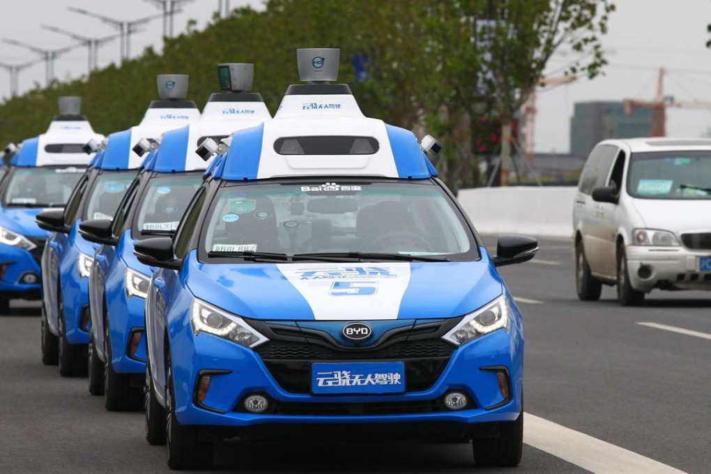 A fleet of Baidu driverless cars pictured in Wuzhen in November, which the internet giant produced in partnership with the German car maker, BMW. Photo: Simon Song