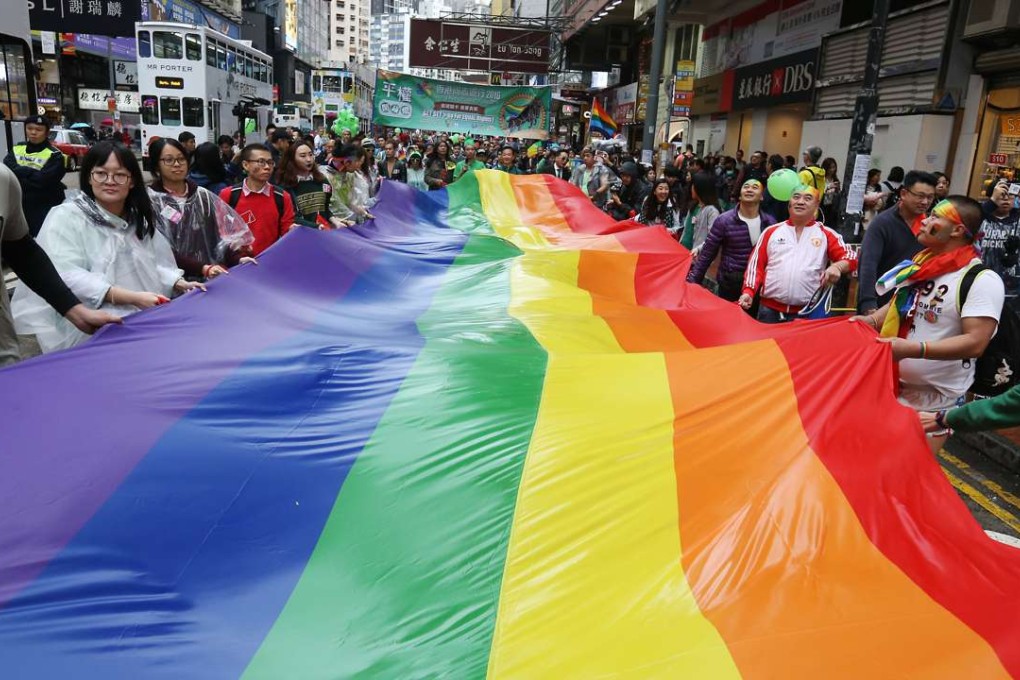 Protesters march to Central from Victoria Park during the Hong Kong Pride Parade. Photo: Dickson Lee