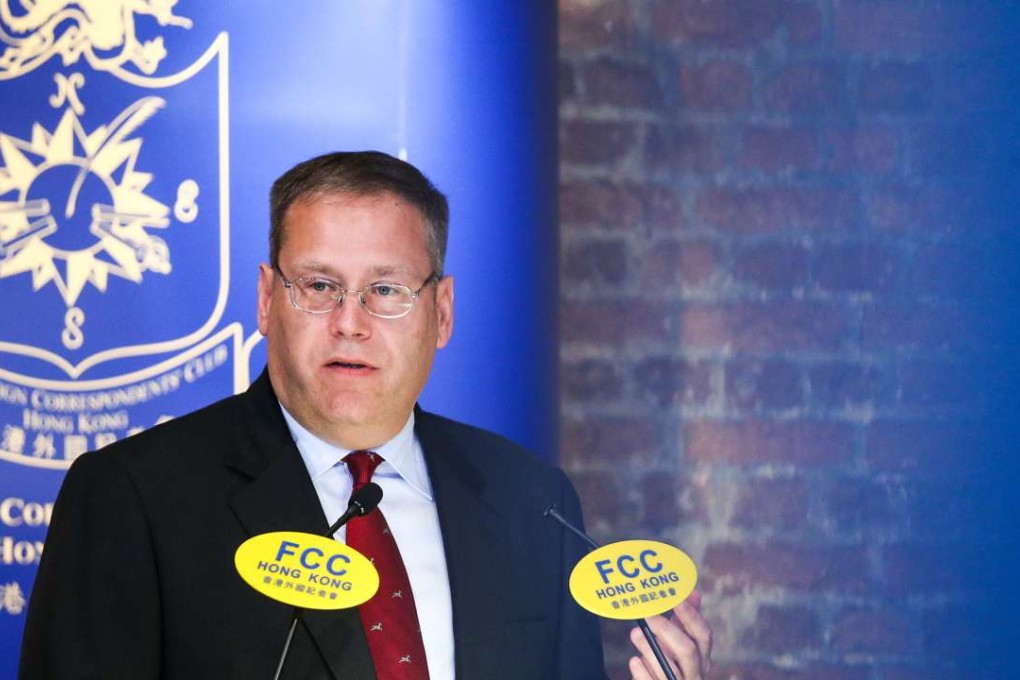 US Consul General to Hong Kong and Macau Kurt Tong at the Foreign Correspondents Club. Photo: K. Y. Cheng