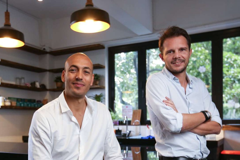 Storefront co-founder and chief executive Mohamed Haouache and Asia chief executive Benoit Clement-Bollee at Storefront in Kennedy Town. Photo: Xiaomei Chen
