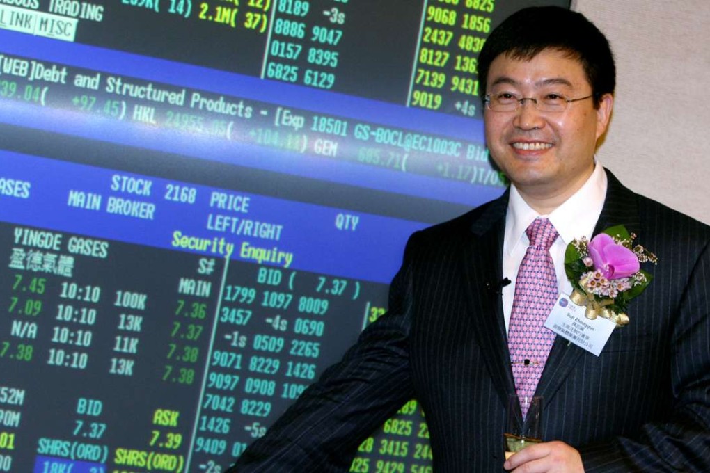Sun Zhongguo, ousted Yingde Gases chief executive, seen at the company’s listing ceremony at the Hong Kong Stock Exchange in 2009. Photo: Ricky Chung