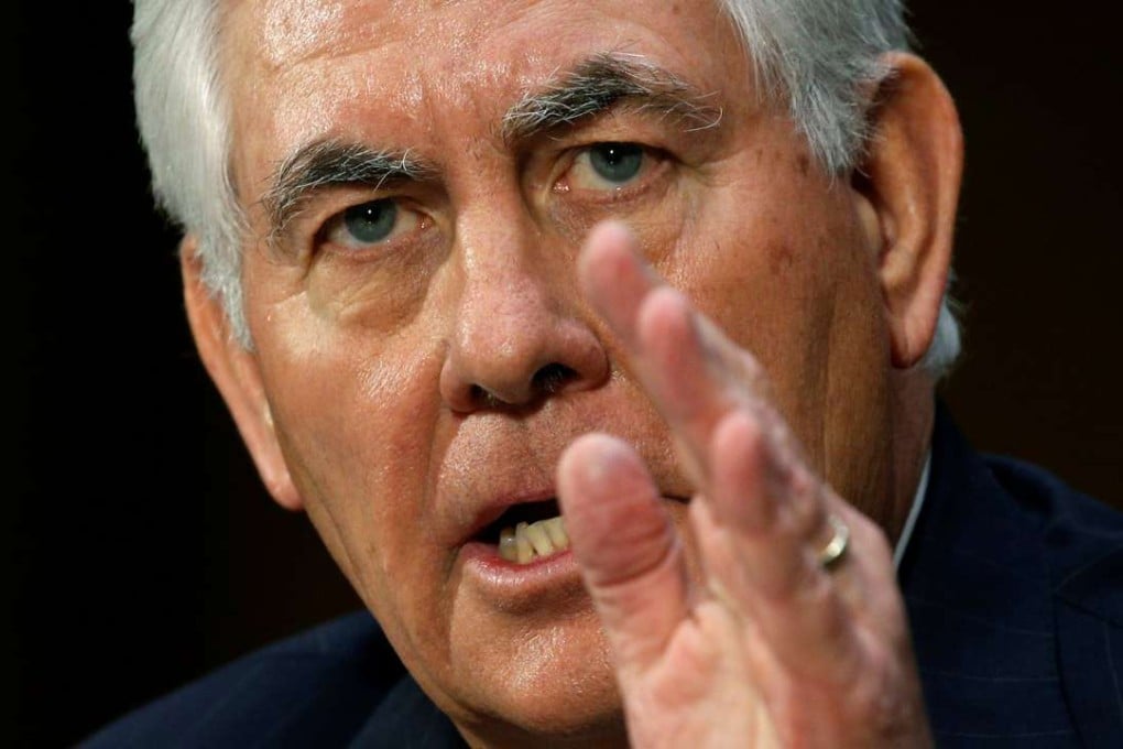 Rex Tillerson testifies during a Senate Foreign Relations Committee confirmation hearing to become US secretary of state. Photo: Reuters