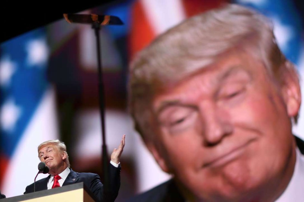 Donald Trump addresses the Republican National Convention in Cleveland, Ohio, in July. Photo: Bloomberg
