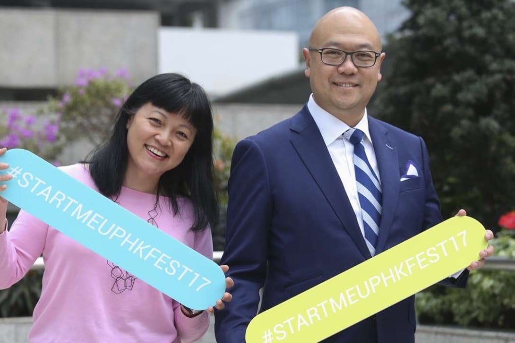 Jayne Chan and Charles Ng from InvestHK. Photo: K.Y. Cheng
