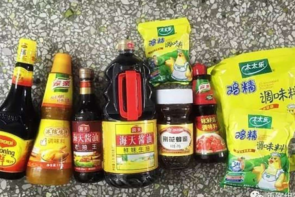 Counterfeited food products made at the workshops in Tianjin. Photo: The Beijing News