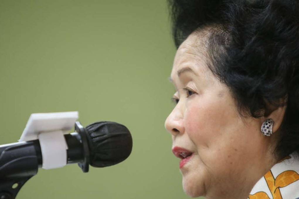 Anson Chan speaking last week about the qualities a Hong Kong chief executive should possess. Photo: Sam Tsang