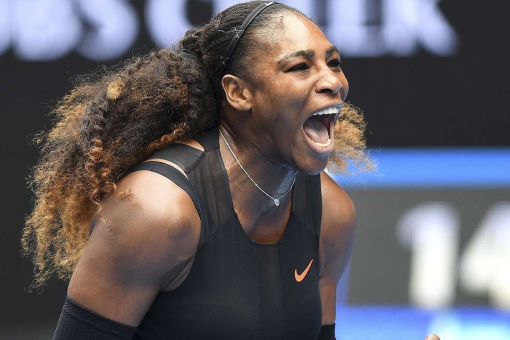 Serena Williams reacts before her win against Belinda Bencic. Photo: EPA