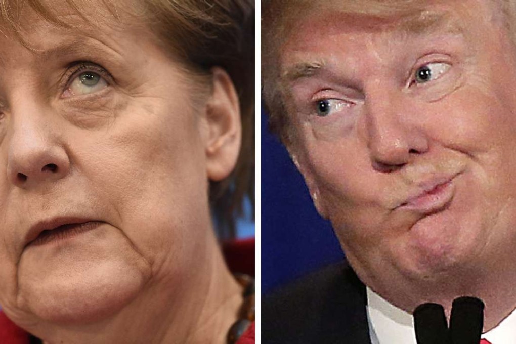 German Chancellor Angela Merkel and US President-elect Donald Trump, who have clashed over the latter’s claim that the North Atlantic Treaty Organization is obsolete. Photo: AFP