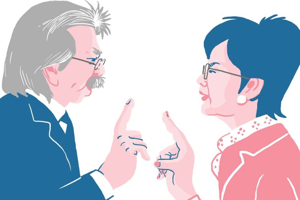 John Tsang and Carrie Lam are hardly cut from the same ideological cloth. Illustration: Adolfo Arranz, Kaliz Lee