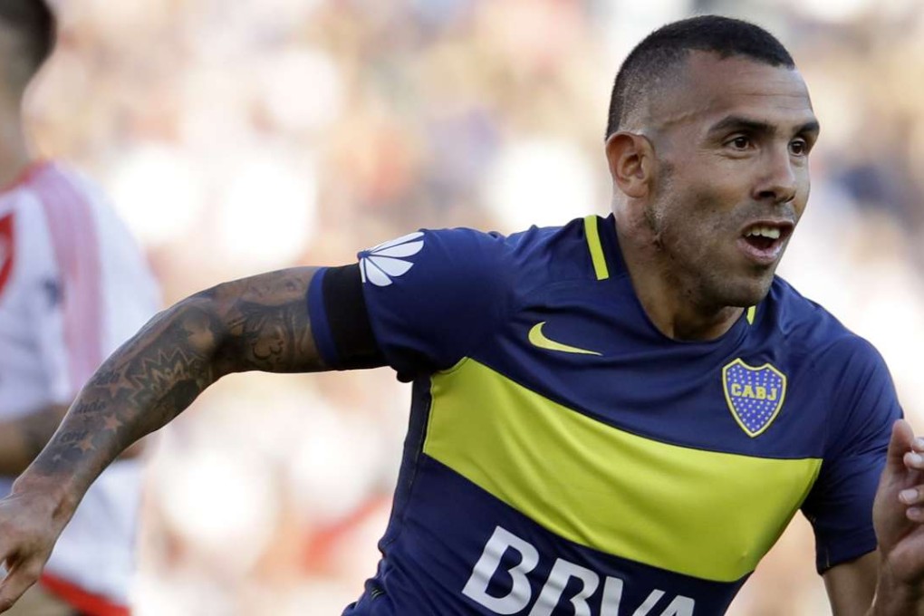 Carlos Tevez playing for Boca Juniors. Photo: AP