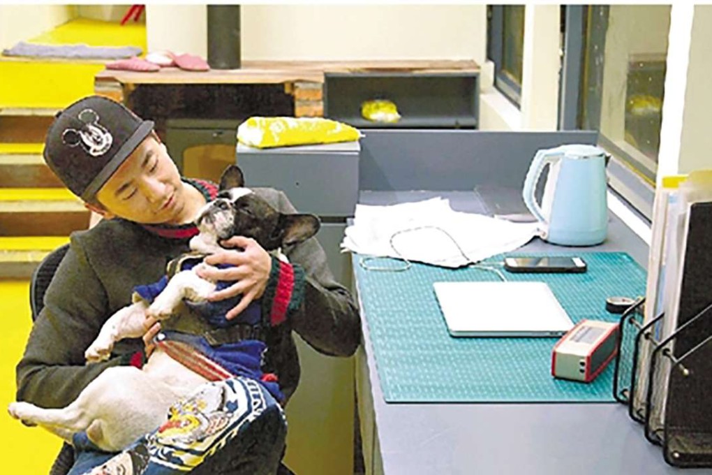 The inside of the bus, which a Hangzhou man has bought and converted into an office and living accommodation. Photo: Handout