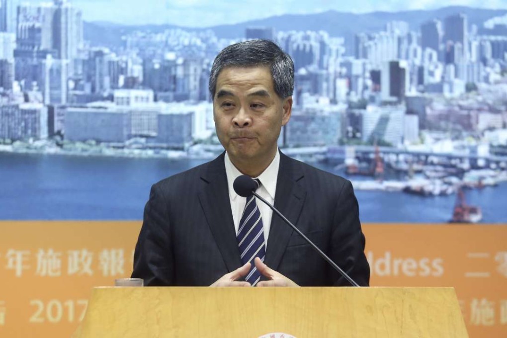 Chief Executive Leung Chun-ying at his final policy address. Photo: Sam Tsang