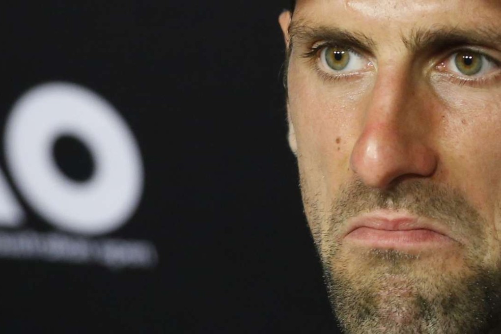 At a press conference, Novak Djokovic struggles to come to grips with his loss to Denis Istomin at the Australian Open. Photo: EPA