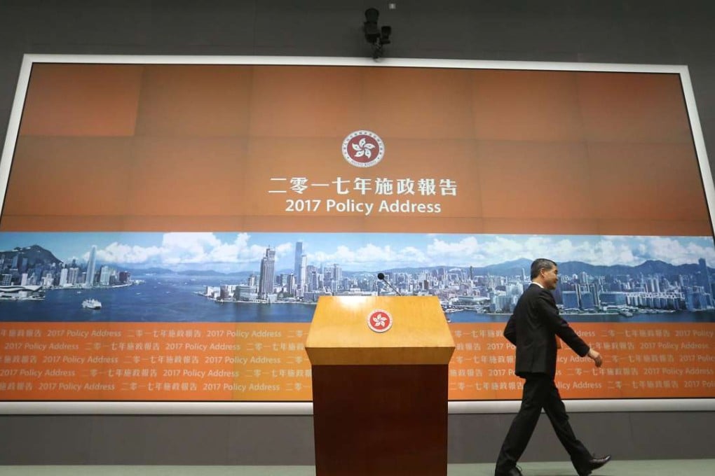 Chief Executive Leung Chun-ying at his policy address. Photo: K. Y. Cheng
