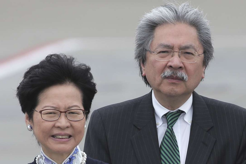Carrie Lam (left) and John Tsang. Photo: AP